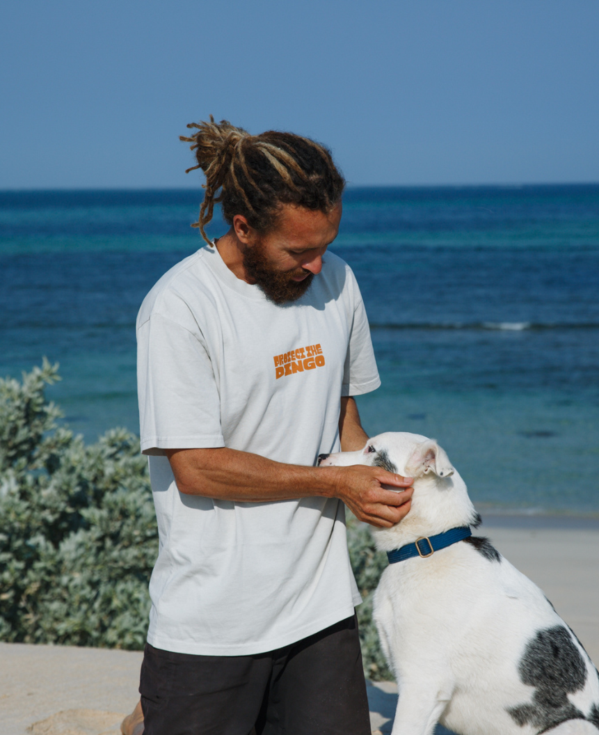 PROTECT THE DINGO - OVERSIZED TEE - FADED BONE
