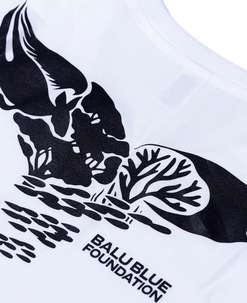 Balu Blue Organic Logo Tee - Natural
